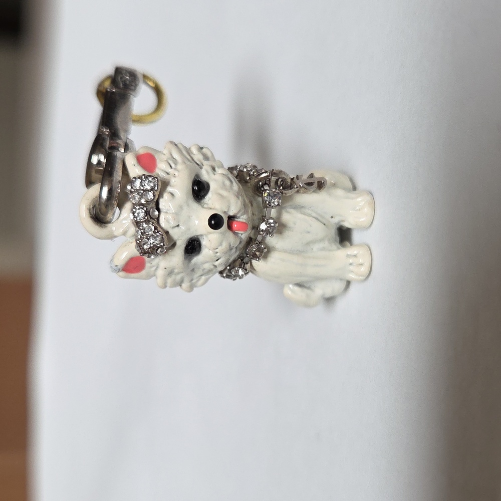 Juicy Couture White Maltese Crystal Collar Clip On Charm